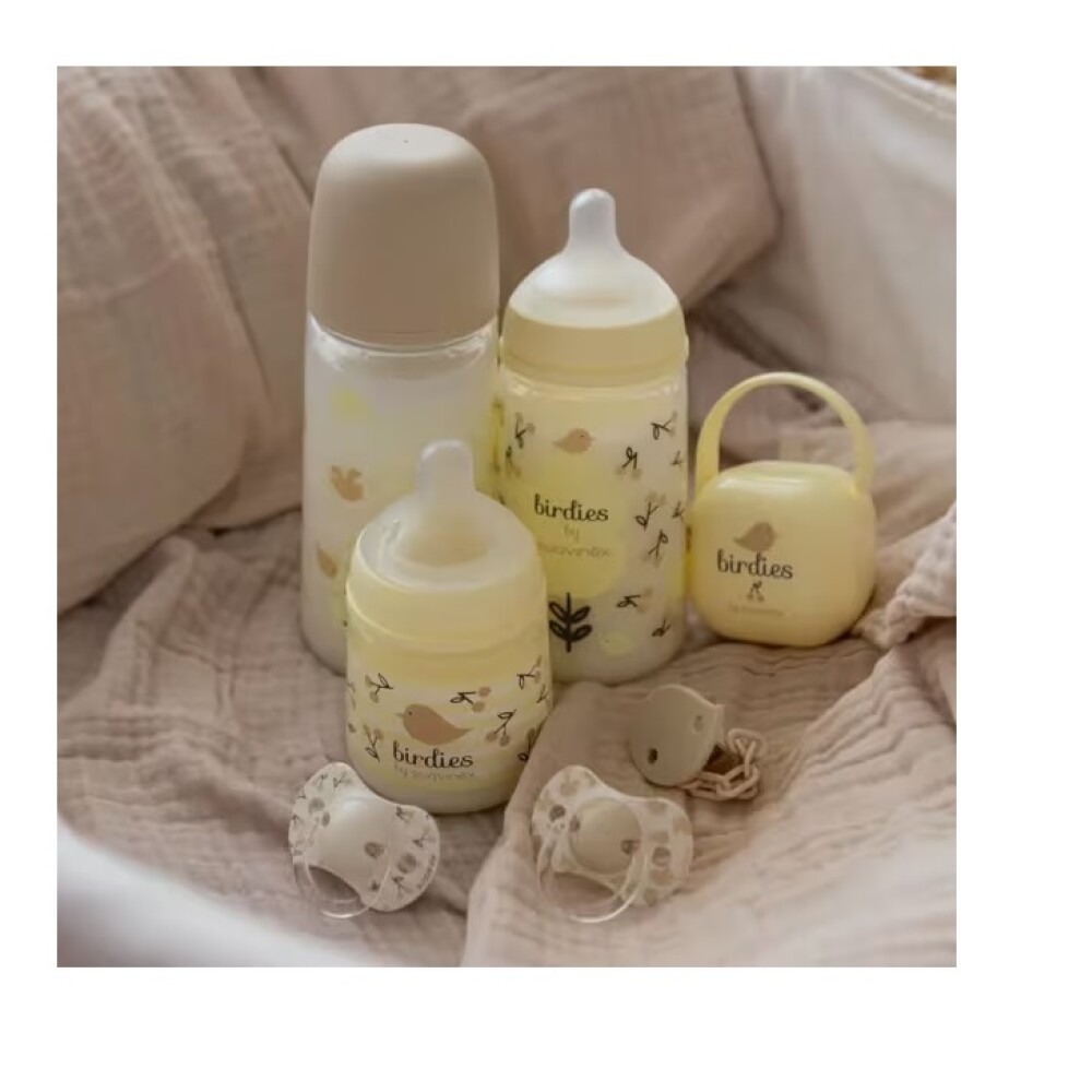 Biberón 150ml suavinex tetina fisiológica SX Pro - Birds Amarillo