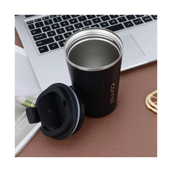 Vaso Térmico Coffee Mug 510 Ml Con Tapa Café Té Taza Jarra Variante Color Negro