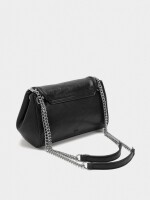 Bolso De Hombro Con Solapa Y Tachuelas negro