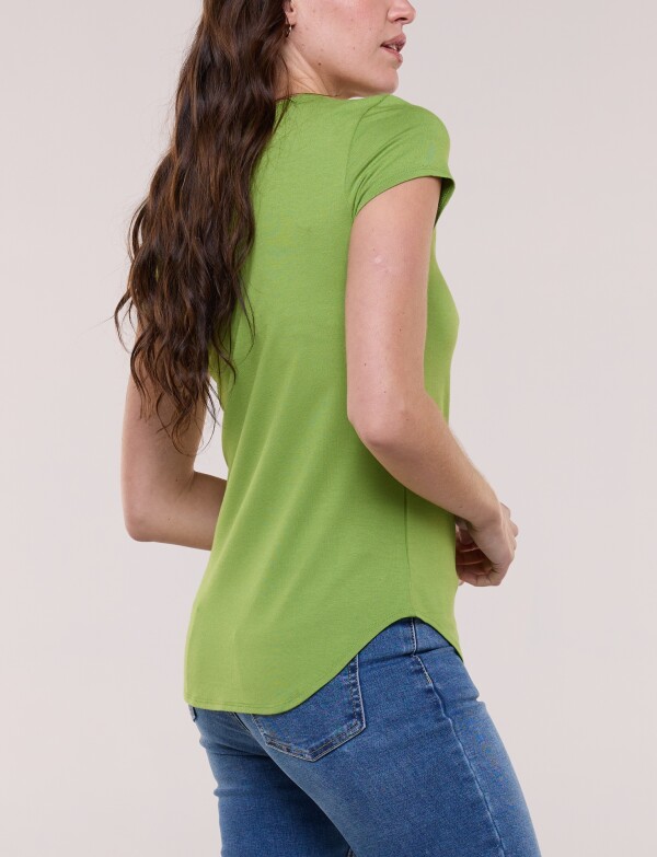 Remera Modal Manga Corta VERDE