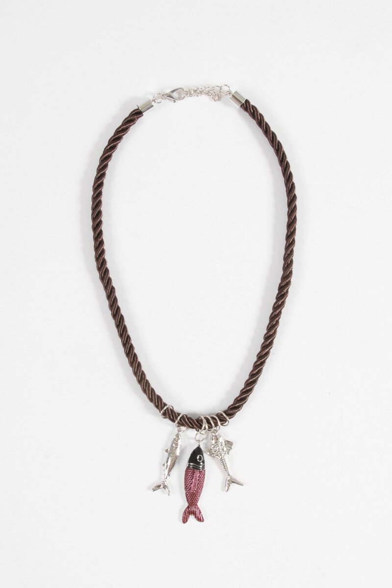 Collar cordon dije peces plateado