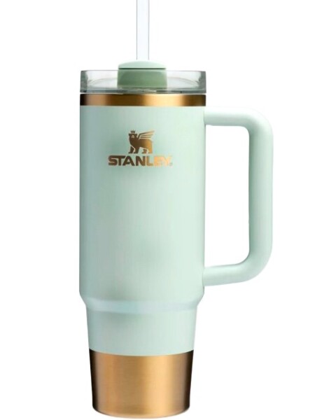 Stanley Quencher Combinado con Dorado 30oz Verde