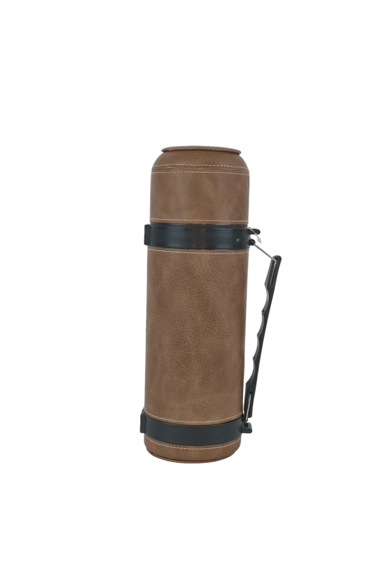 Termo de acero forrado 1 litro Marron