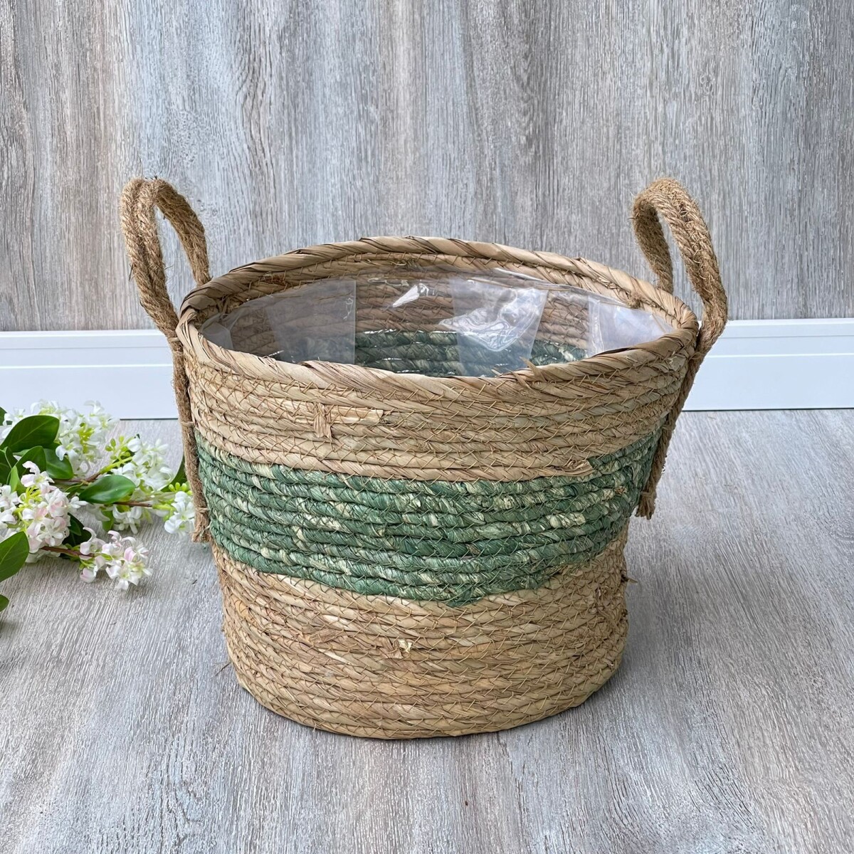 Canasto Cesto Yute Natural Ubiraci Alto 22cm x Ø 27cm 