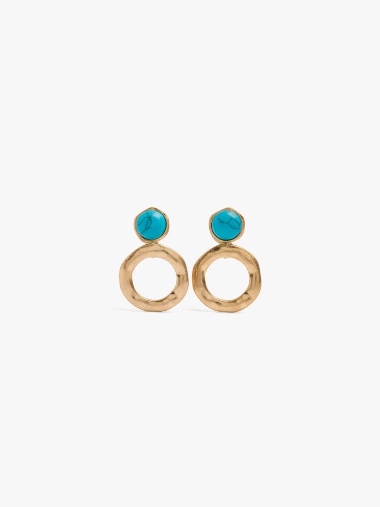 Pendientes Esfera Con Aro Irregular verde
