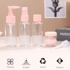 Set Botellas De Viaje Con Tapa Rosa Con Neceser - 7 Piezas Set Botellas De Viaje Con Tapa Rosa Con Neceser - 7 Piezas