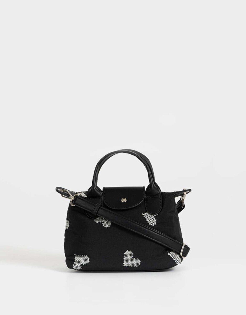 Cartera Mini City Corazones - Negro 