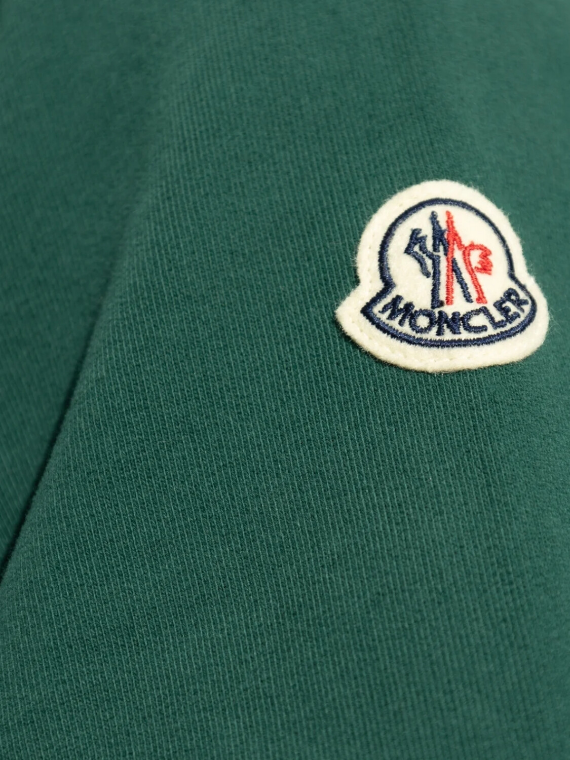 Moncler - Sudadera de Algodón con Logotipo Bordado Verde