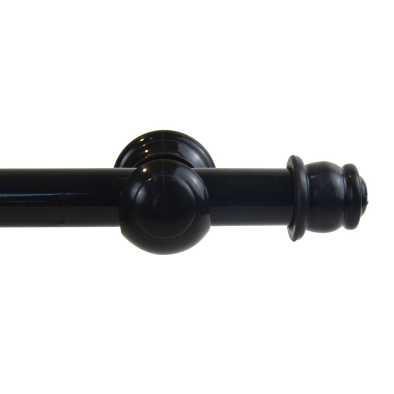 Barrote cortina de metal 1,5 m + 2 Soportes NEGRO