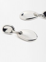 Pendientes Ovalados Cóncavos plateado