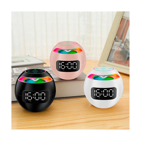Reloj Despertador Parlante Kimiso Bluetooth USB Luminoso Led Variante Color Blanco
