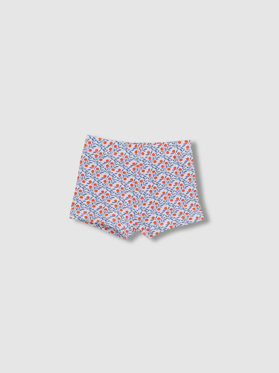 Bañador De Estampado Ramas Floral Blanco