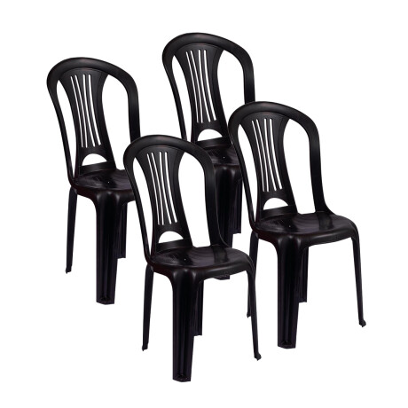 4 Silla Bistró sin apoya brazos NEGRO