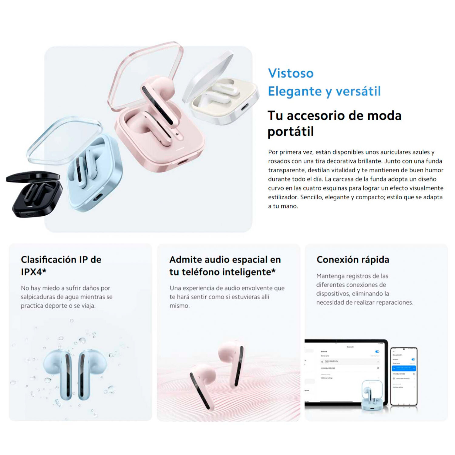 Auriculares Bluetooth Xiaomi Redmi Buds 6 Active con Estuche de Carga -  Negro — Electroventas
