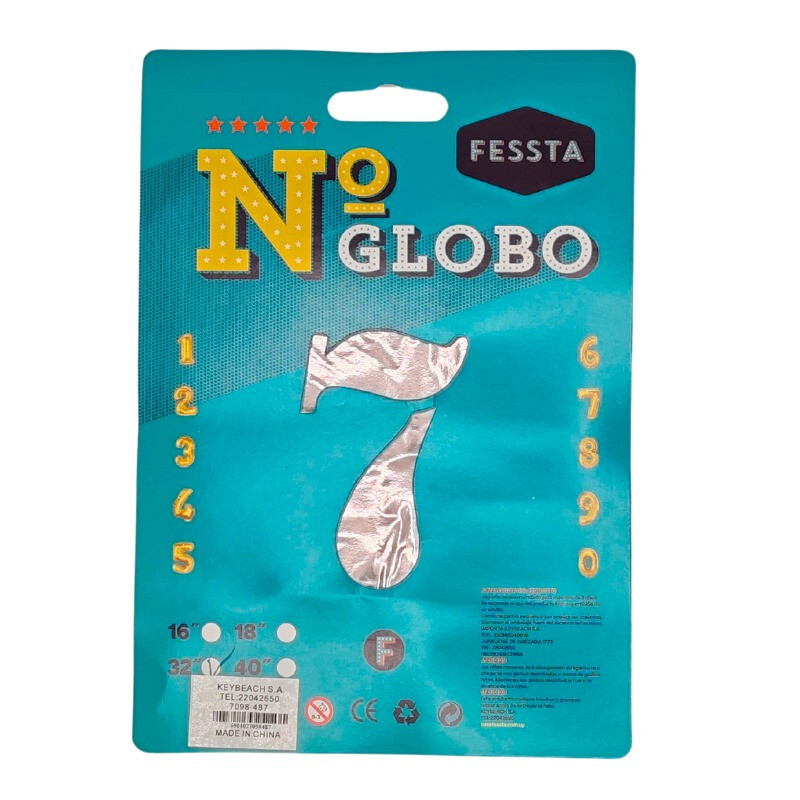 Globo Fessta Número 32" Rosa Oro SIETE