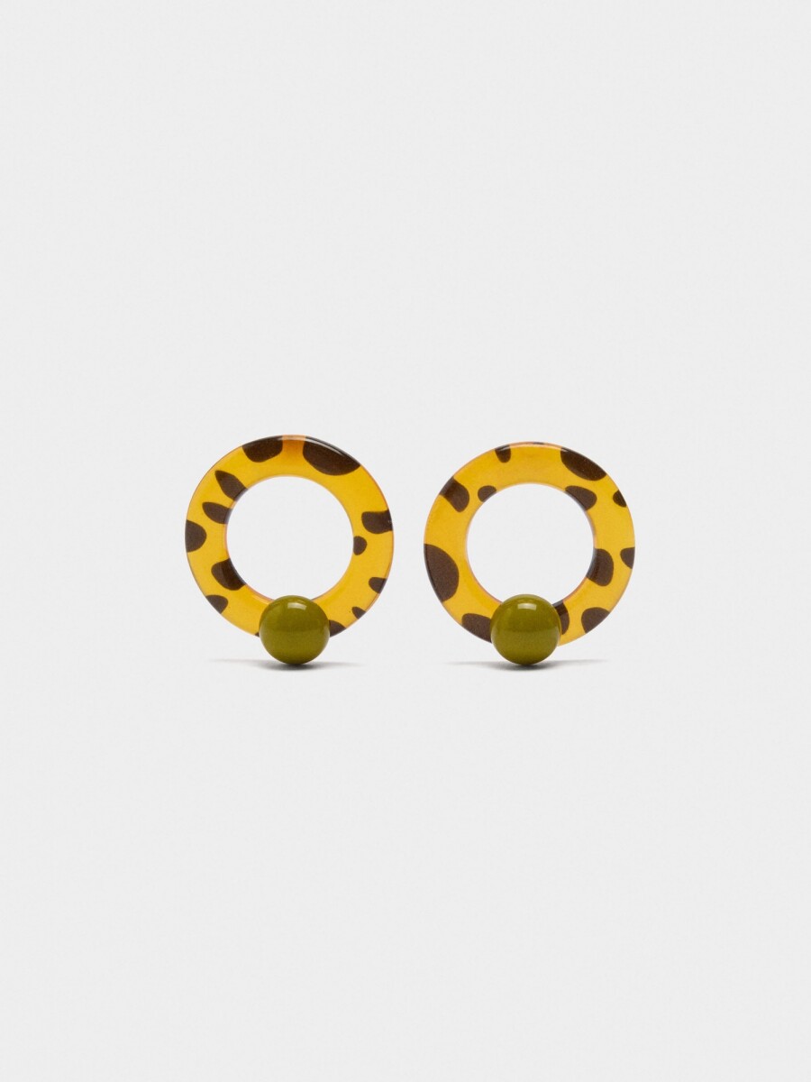 Pendientes De Aro Con Esfera multicolor