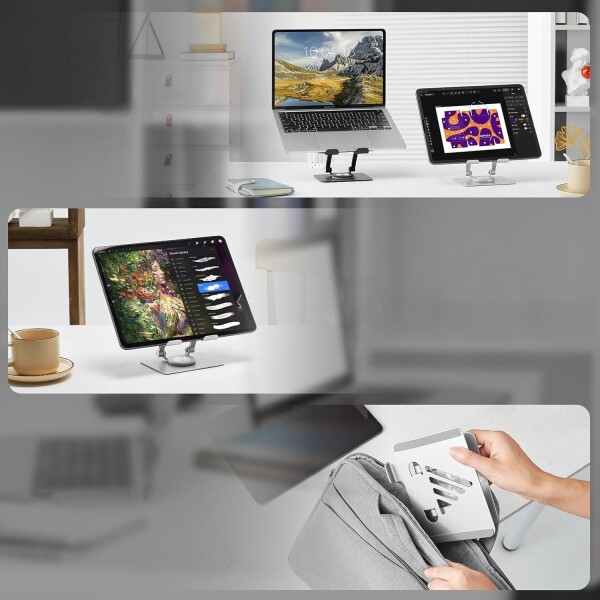 Soporte Tablet Aluminio 360 Rotativo Regulable Plegable Pro Soporte Tablet Aluminio 360 Rotativo Regulable Plegable Pro