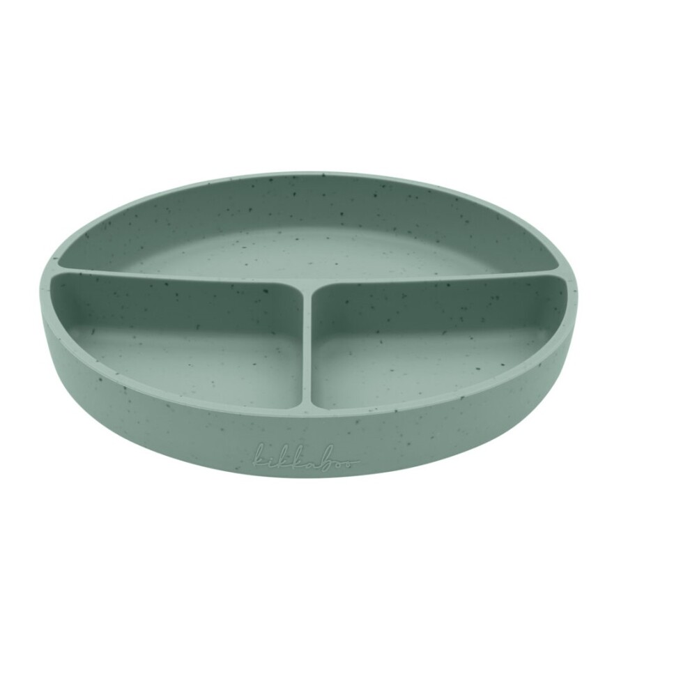 Plato con divisiones y ventosa Kikkaboo Verde