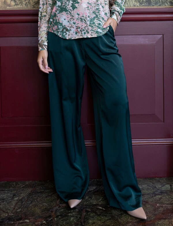 Pantalon Saten Wide VERDE