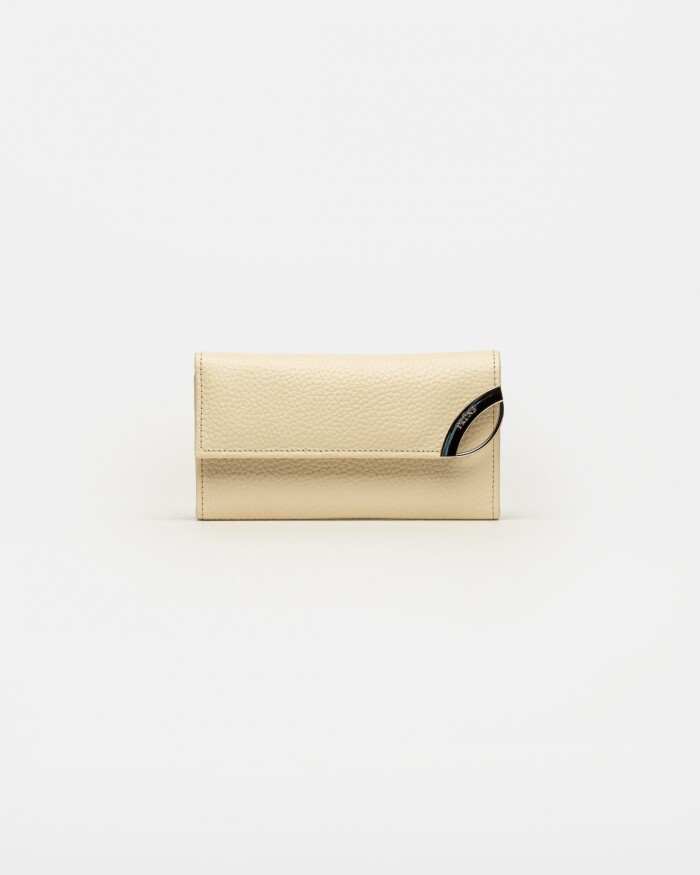 Billetera Katy en cuero graneado Cotton