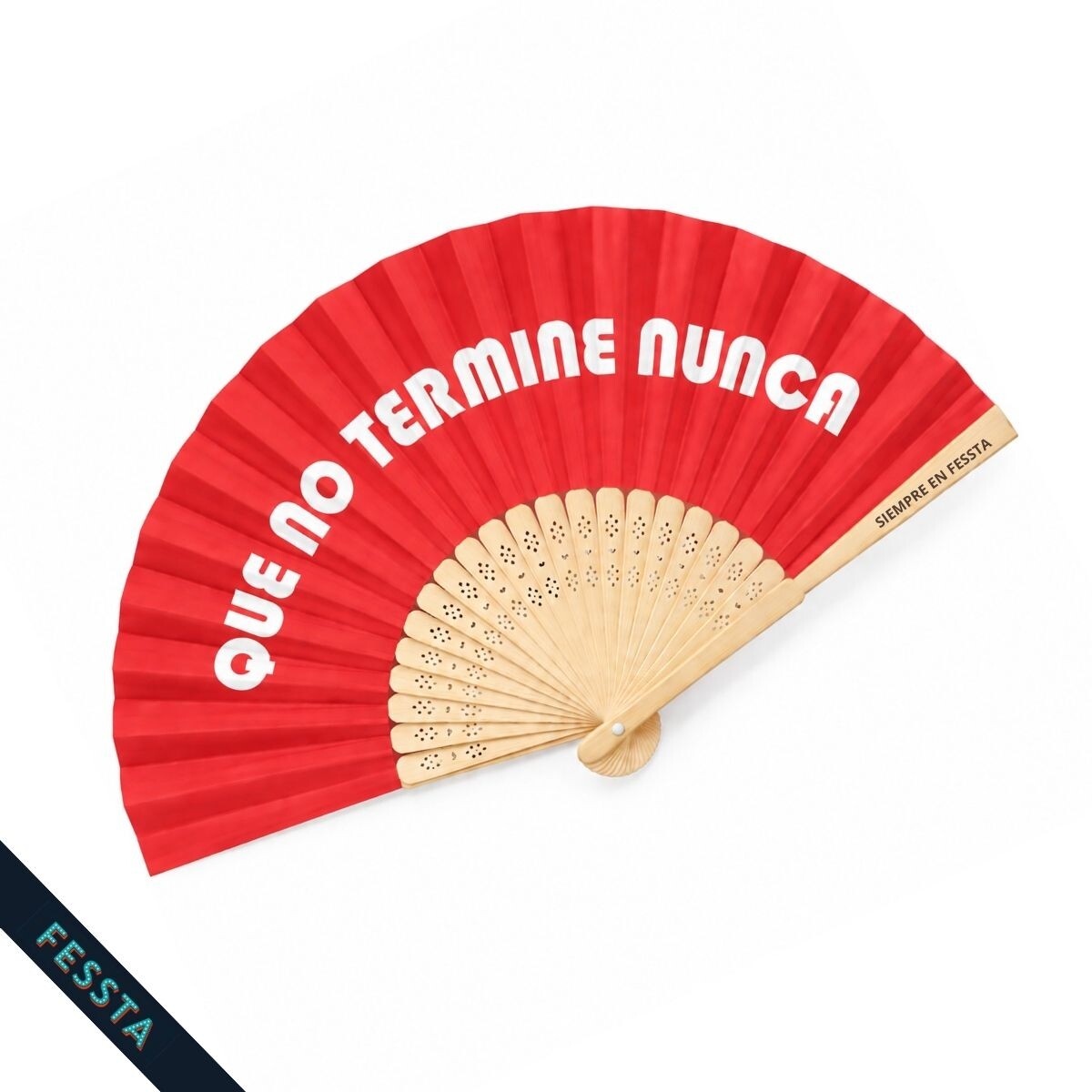 Abanico "Que no termine nunca" - Rojo 