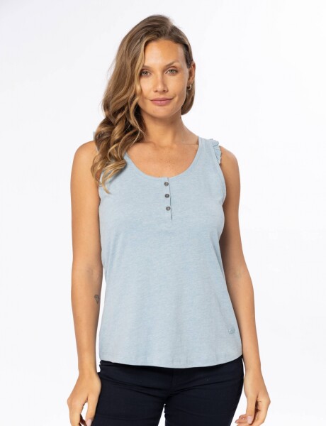 MUSCULOSA CON VOLADO Celeste