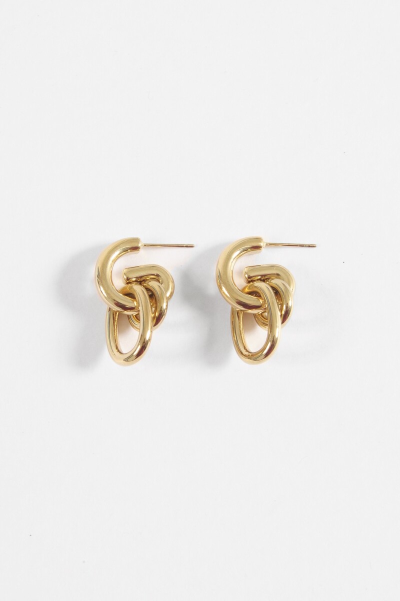 Caravanas eslabones acero dorado