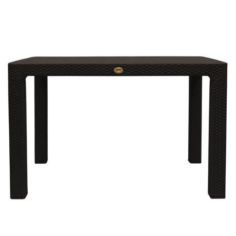 Mesa Comedor Exterior Jardín Rattan 150x90cm Armable Negro