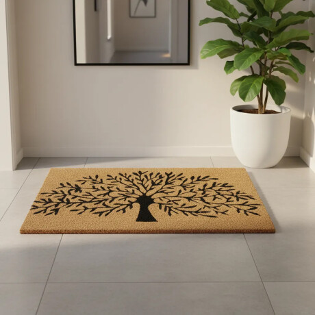 Alfombra Puerta Entrada Felpudo Coco Goma 40X60 Arbol