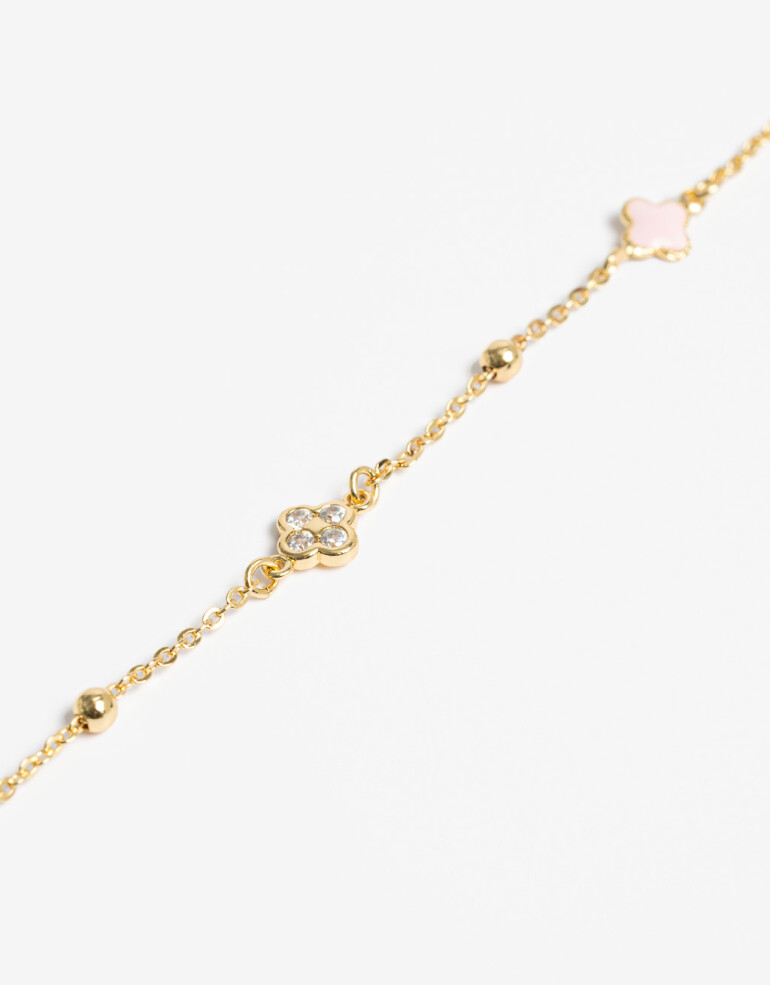 Collares Cortos Cubic zirconia Collar Con Dijes De Cubic Zirconia - Dorado