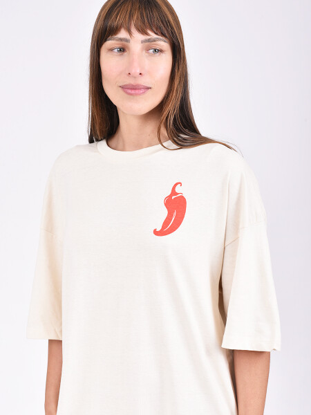 REMERA GREGA BEIGE CLARO