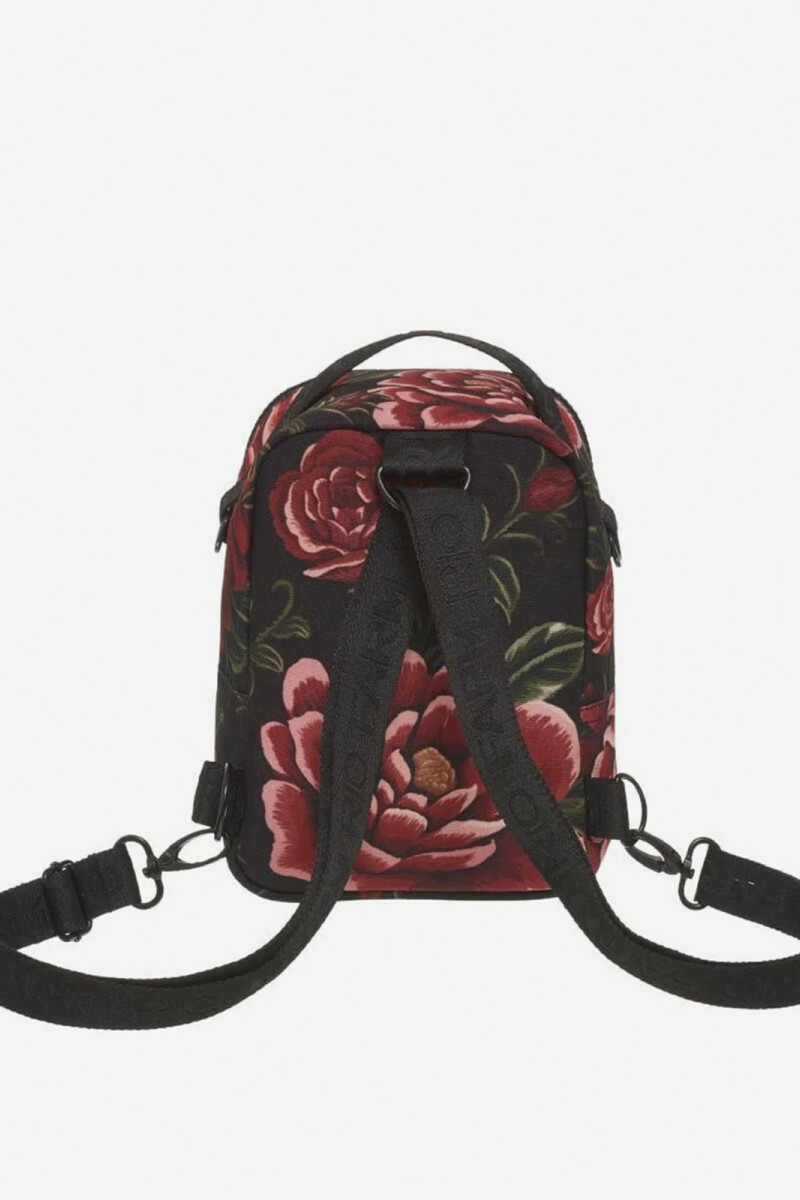 MOCHILA FLORES Negro