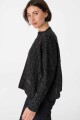 Sweater Oceano Crop Negro Lurex