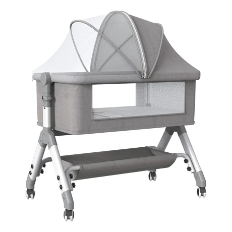Cuna Colecho Moises Ruedas Mosquitero Infantil Bebé Gris