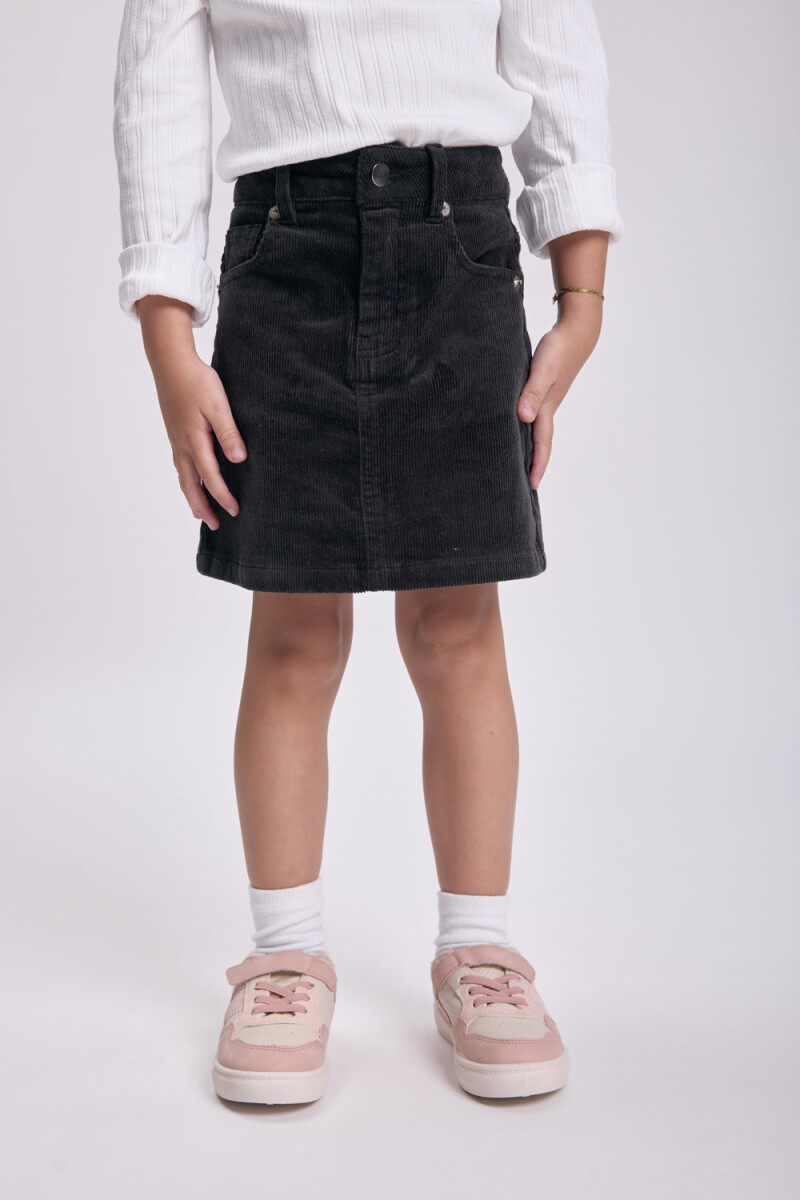 Short pollera pana Gris Oscuro