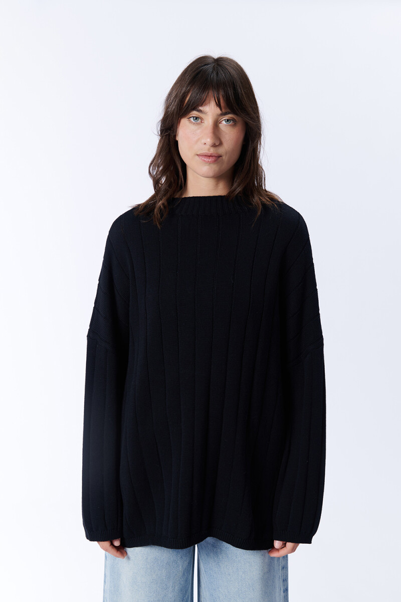 Buzo Punto Oversize Negro