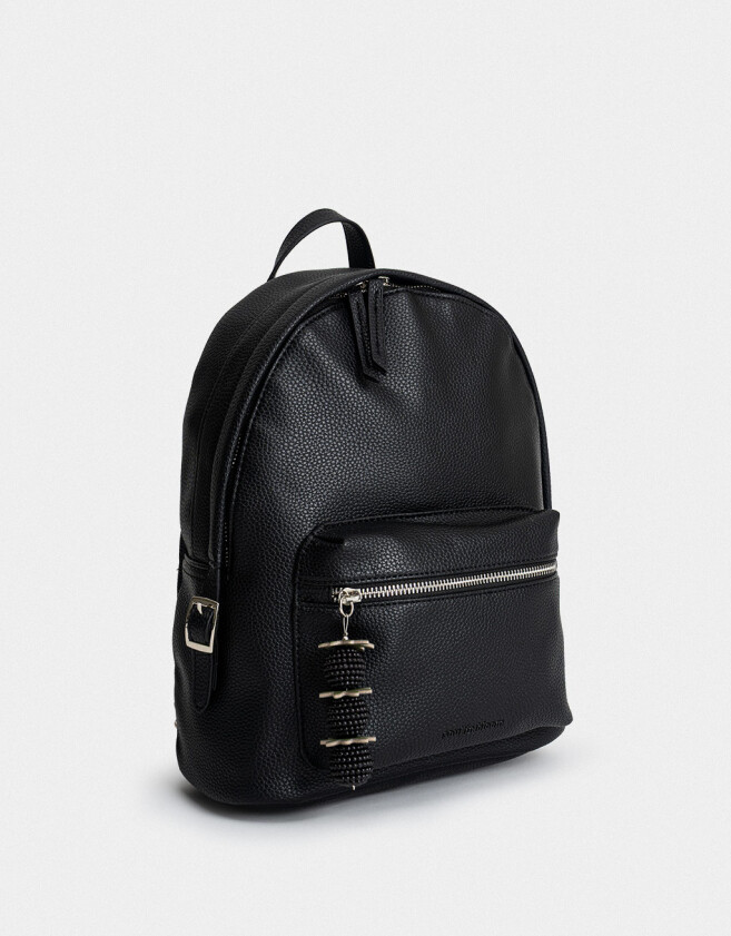 Mochilas Urbanas Mochila Texturada Con Charm - Negro