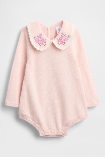 Body Con Cuellito Bordado Bebé Barely Pink