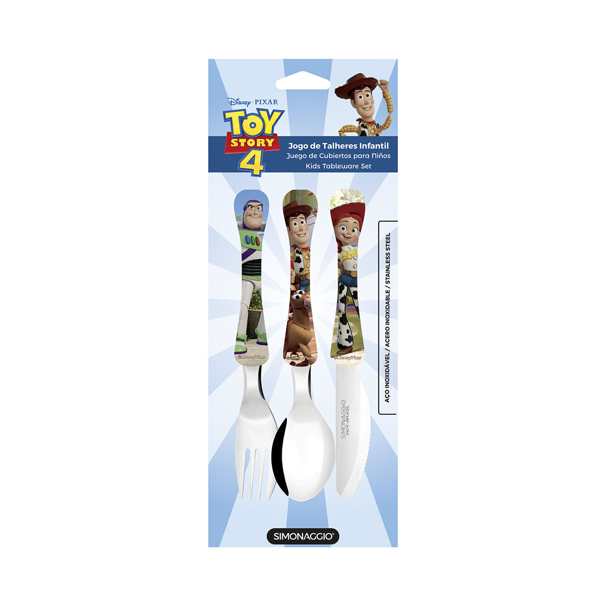 Set X3 Cubiertos Infantiles Simonaggio 15 cm Toy Story 