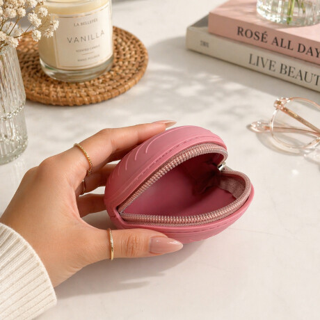 Monedero silicona con colgante Fucsia