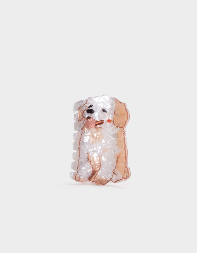 Hebillas Infantiles Animalito Broche Acrílico Animalito - Marron Beige