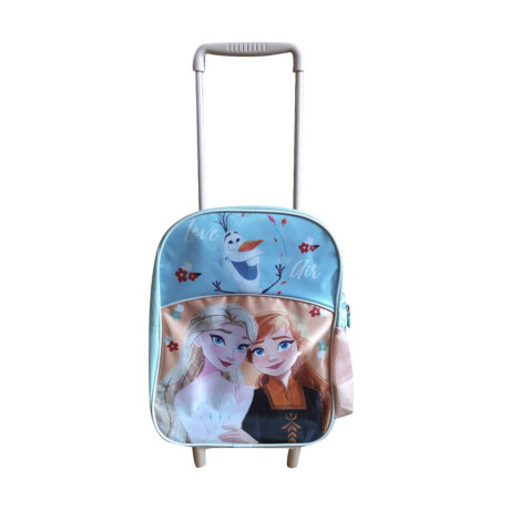 Mochila infantil Frozen con Carro Tafeta Chica 35 x 26 cm Celeste