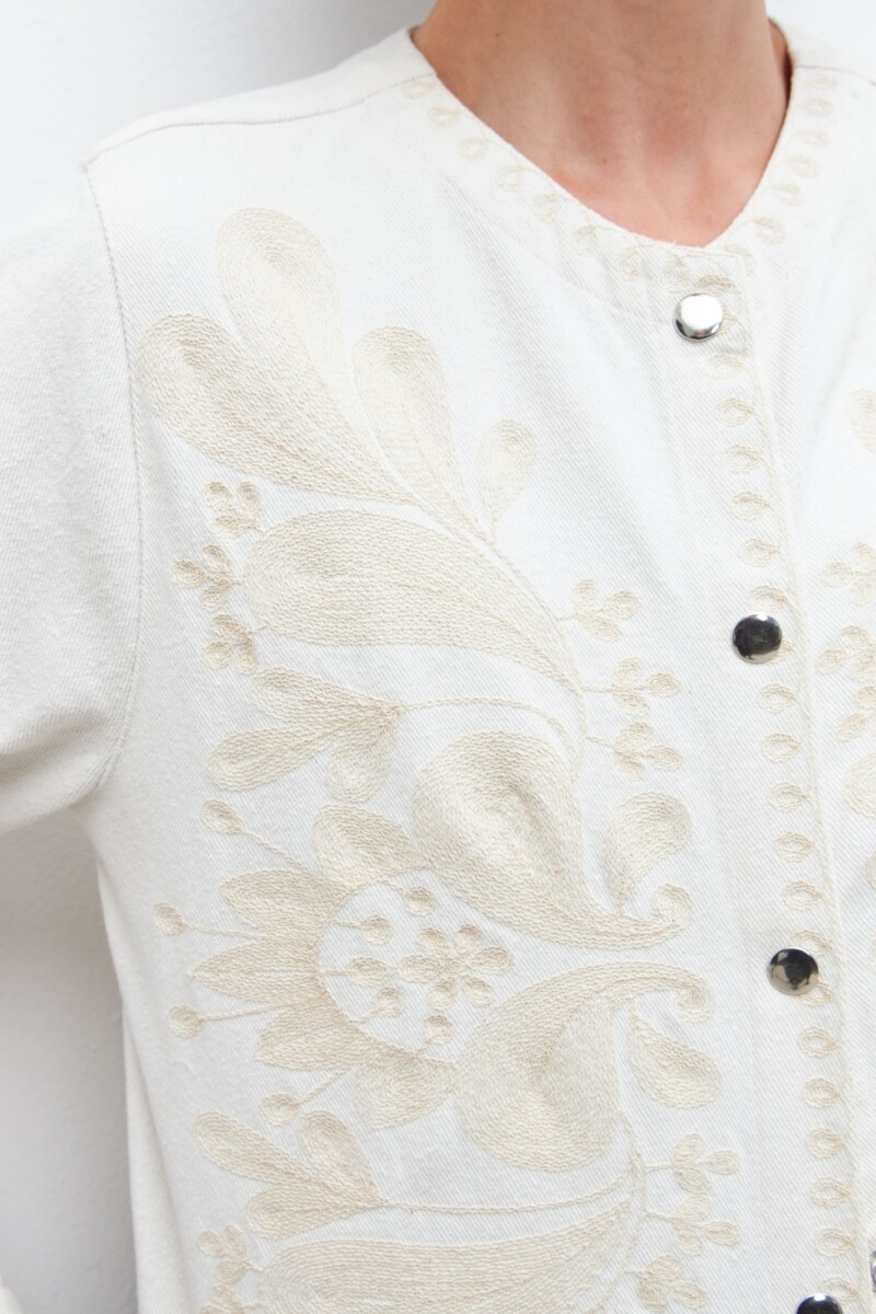 Chaqueta bordada blanco