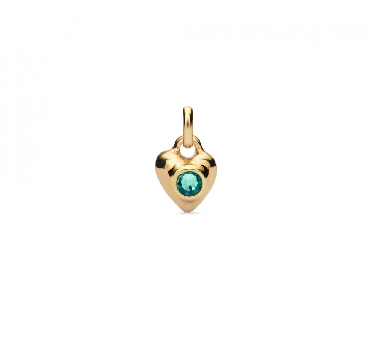 CHARM DE ALEACIÓN DE METALES BAÑADOS EN ORO 18K CON CRISTAL VERDE - Charm 