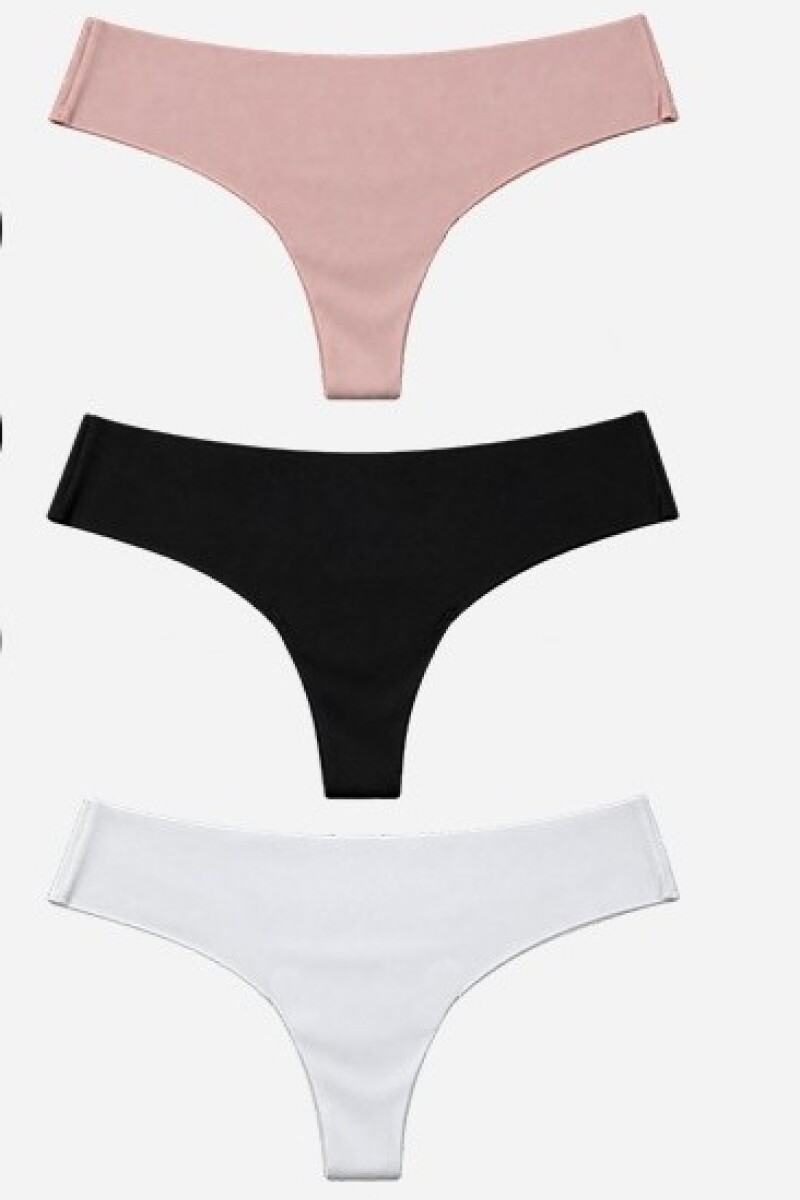 Less Sin Costuras. Pack de 3 VARIANTE - Negro - Avellana y Blanco