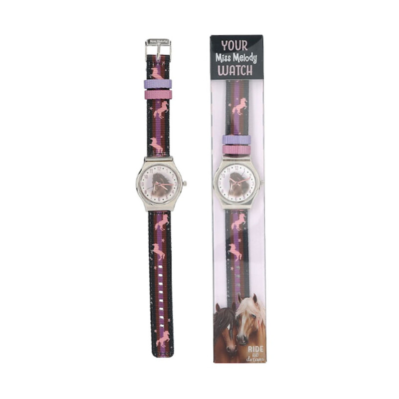 Reloj de pulsera Miss Melody Top Model Caballos y lila