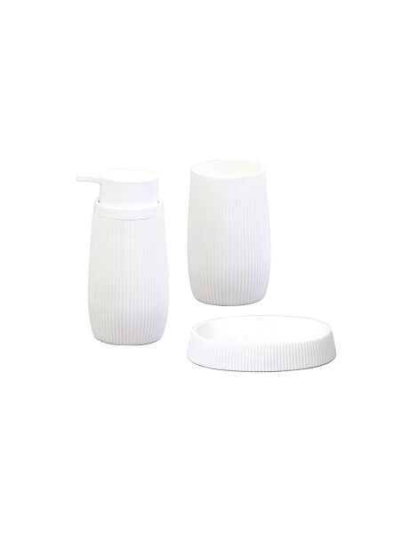 SET 3PCS BAÑO PP BLANCO C/RAYITAS SET 3PCS BAÑO PP BLANCO C/RAYITAS