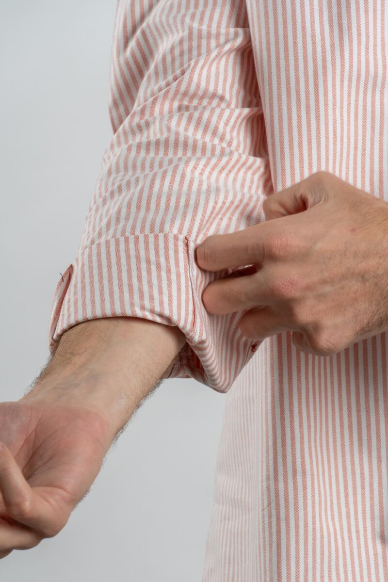 Camisa Oxford Rayada Brixton Roja