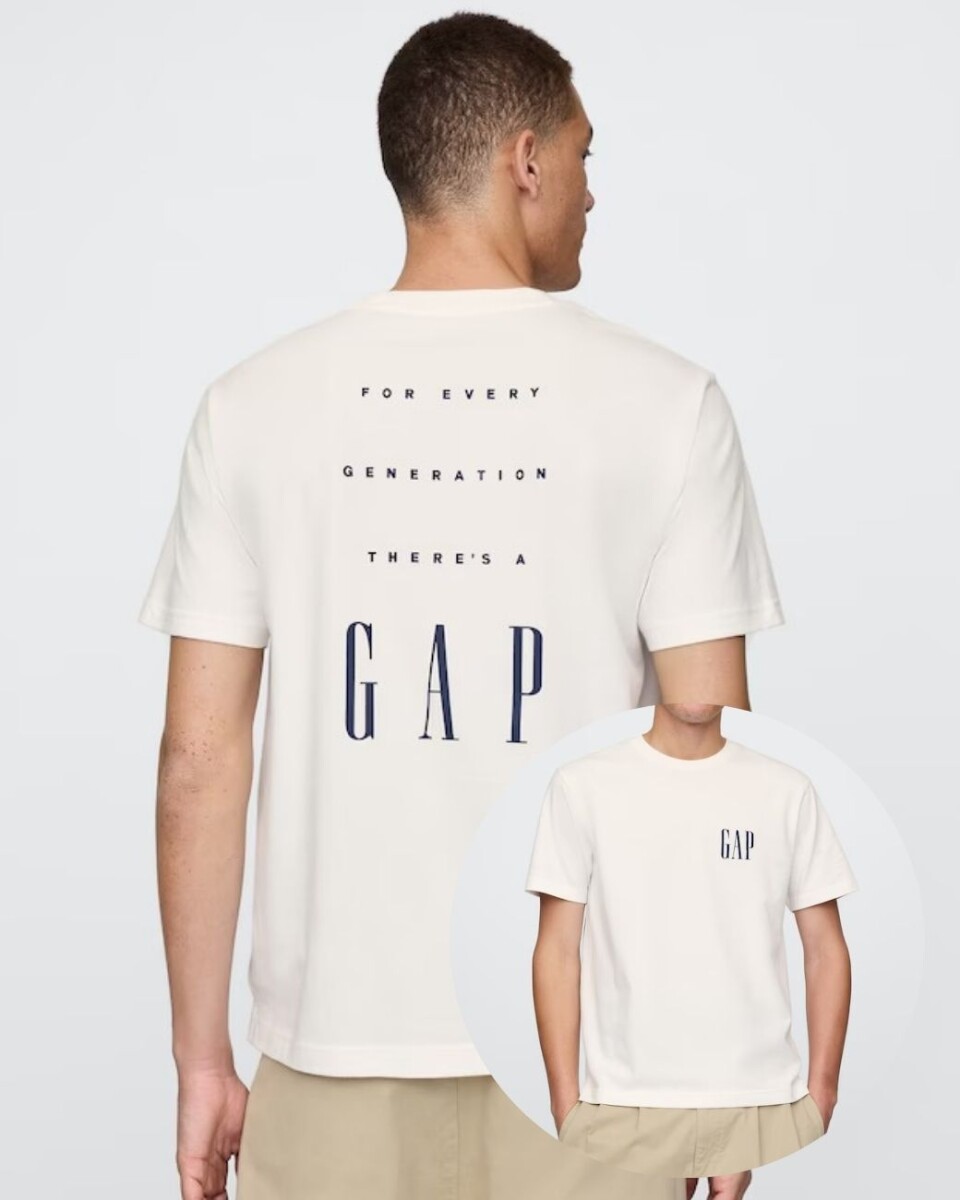 Remera Logo Gap Hombre - New Off White V2 