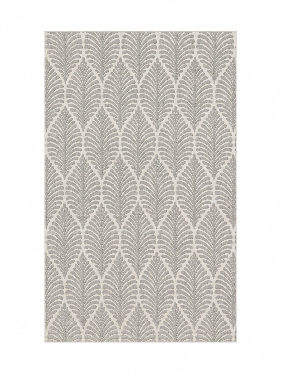 ALFOMBRA VELUTO HOJAS - OFF WHITE 